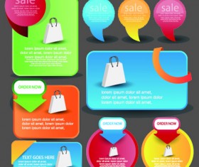 Vintage Shopping web banner vector 04