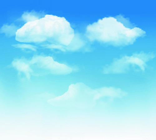 White Clouds with Blue Sky vector 01