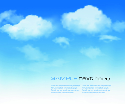 White Clouds with Blue Sky vector 02