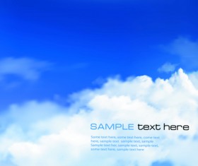 White Clouds with Blue Sky vector 04