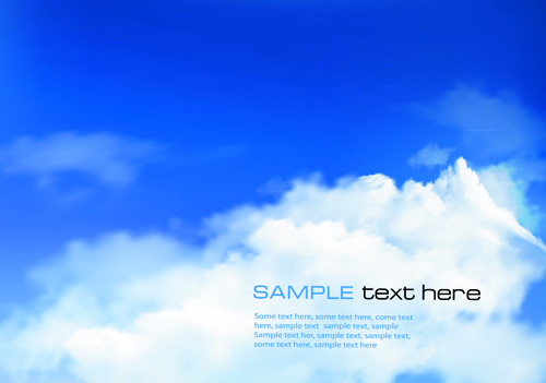 White Clouds with Blue Sky vector 04