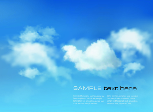 White Clouds with Blue Sky vector 05