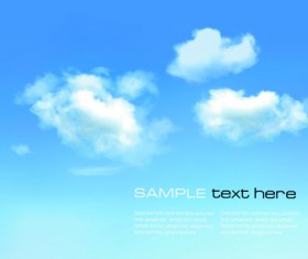 White Clouds with Blue Sky vector 06