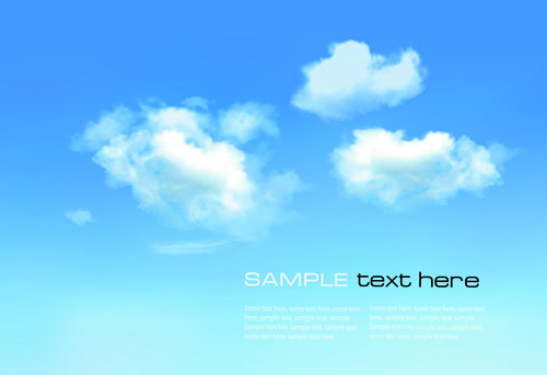 White Clouds with Blue Sky vector 06