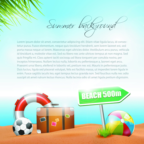 Summer Vacation backgrounds vector 03