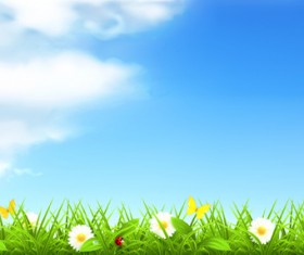 Summer with Flowers Backgrounds 01