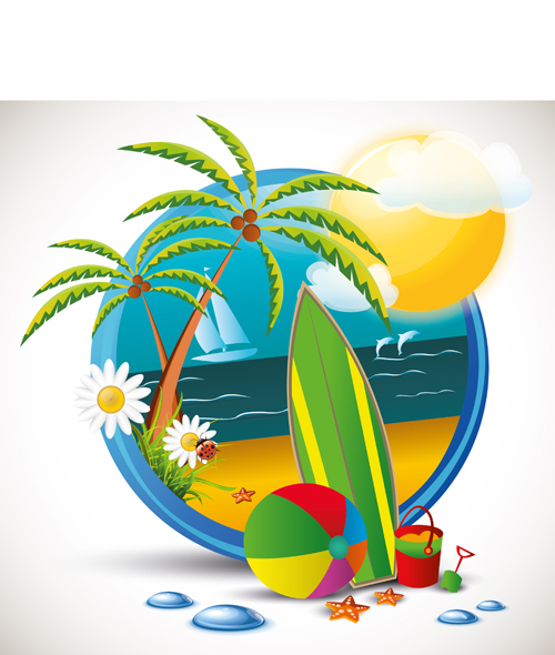 Summer beach Travel emblems 01