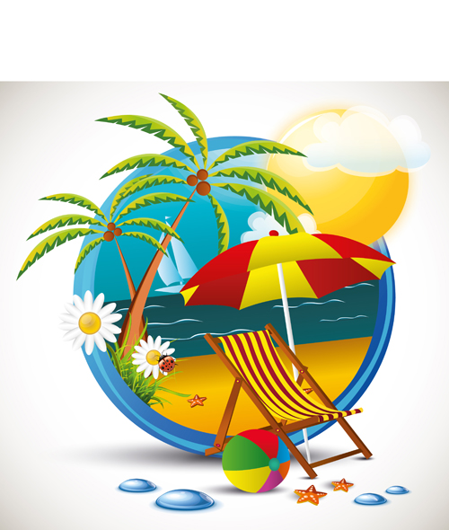 Summer beach Travel emblems 03