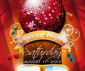 Summer party design elements vector 03