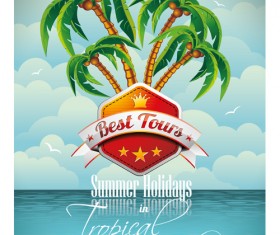 Summer party design elements vector 04
