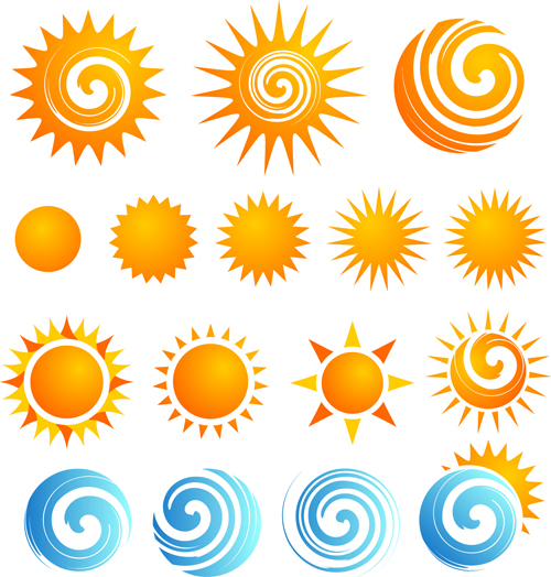 Sun icons design elements 01