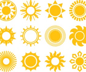 Sun icons design elements 04