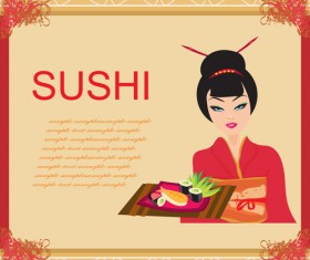 Set of Susi girl design vector 01