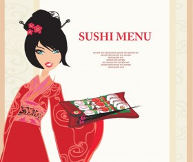 Set of Susi girl design vector 03