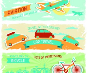 Transport banners vector 01