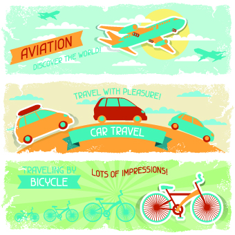 Transport banners vector 01