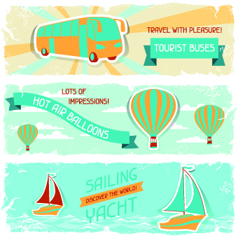 Transport banners vector 02