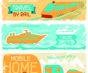 Transport banners vector 03