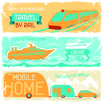 Transport banners vector 03