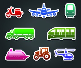 Different Transport stickers vector 02