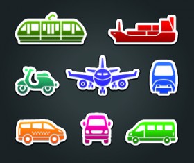 Different Transport stickers vector 03