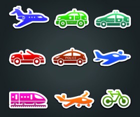 Different Transport stickers vector 04