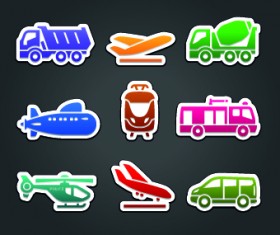 Different Transport stickers vector 05