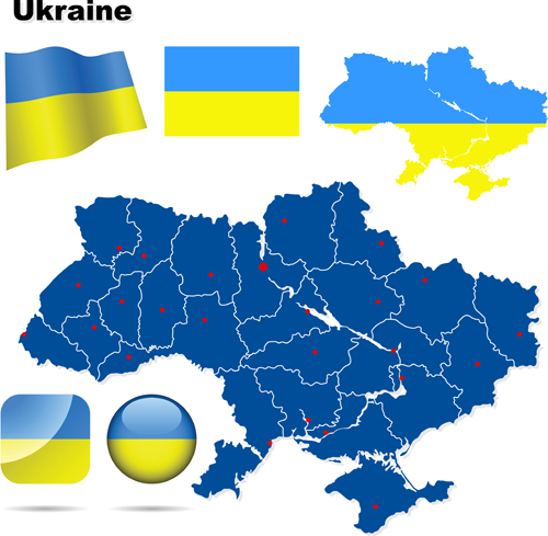 Different Ukraine symbols vector 01