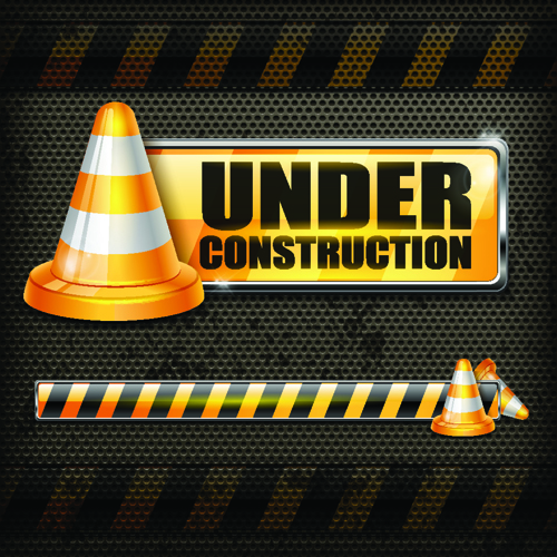 Under Construction design elements vector 03 free download