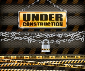 Under Construction design elements vector 04