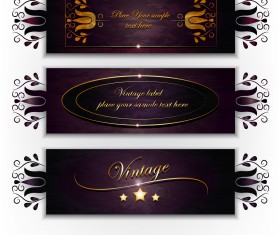 Purple Vintage Backgrounds vector set 04