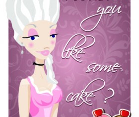 Vintage poster Woman vector 02