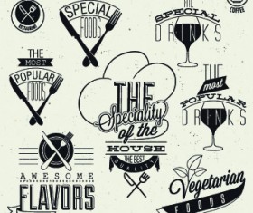 Restaurant and cafe logos design vector 01