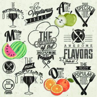 Restaurant and cafe logos design vector 03