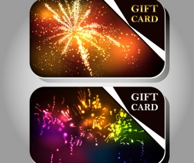 Fireworks Gift cards vector 01
