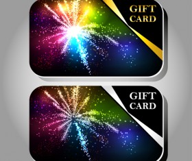 Fireworks Gift cards vector 02