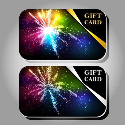 Fireworks Gift cards vector 02