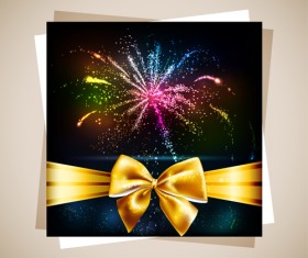Fireworks Gift cards vector 03