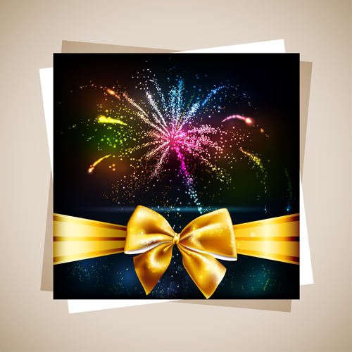 Fireworks Gift cards vector 03