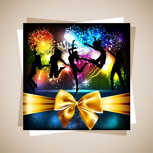 Fireworks Gift cards vector 04