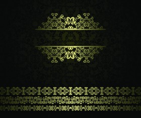 Retro Golden Ornaments background 02