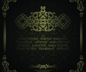 Retro Golden Ornaments background 03