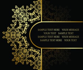 Retro Golden Ornaments background 04
