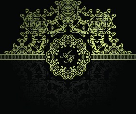 Retro Golden Ornaments background 05