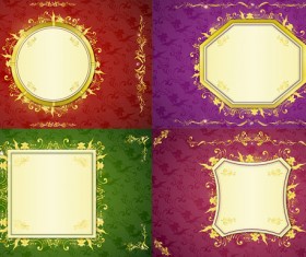 Golden decorative pattern background vector graphics