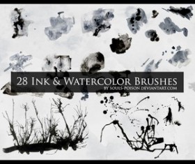 Ink and Watercolor Photoshop Brushes