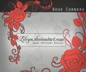 Rose Corners Floral Photoshop Brushes