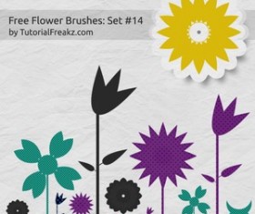 Free Flower Set Photoshop Brushes