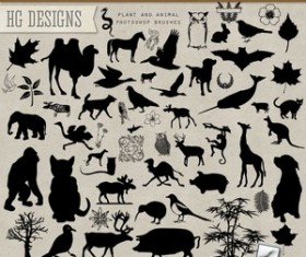 Plants And Animals Photoshop Brushes