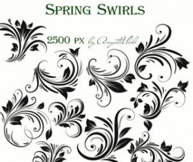Spring Swirls Set of vector Brushes  Photoshop Brushes